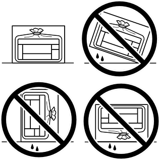 Correct printer orientation when packed — avoid tilting, vertical, or upside-down positions